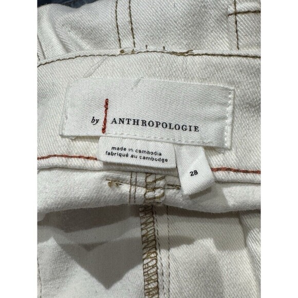 Anthropologie Lily White Cropped Denim Coulottes 28 - Picture 5 of 8